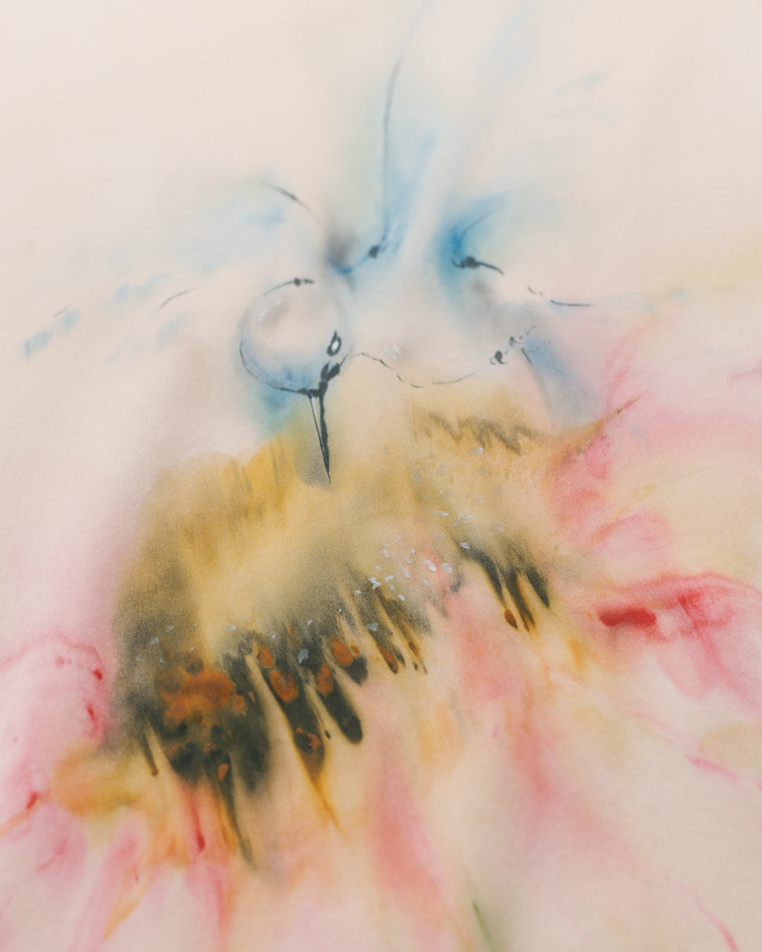 Handpainted Watercolour Painting Silk Top