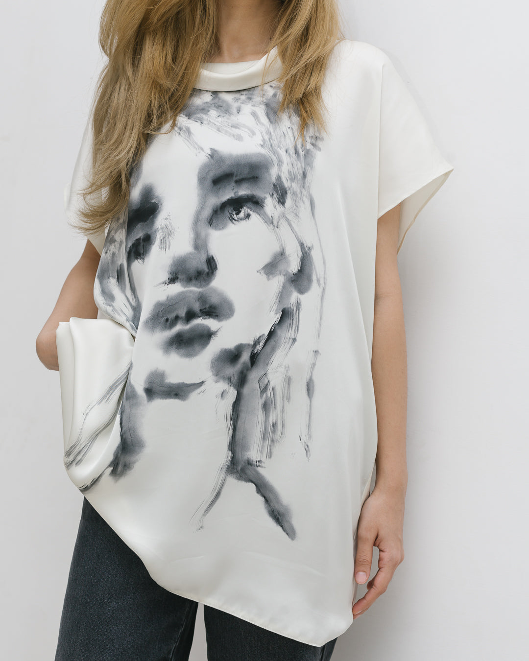 Hermann Lange Handpainted Portrait Top
