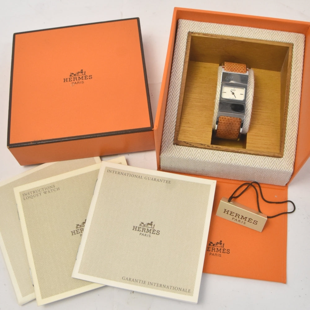 Hermès L01.210 Locé Quartz Women's Luxury Watch - Excellent Condition, Box & Warranty