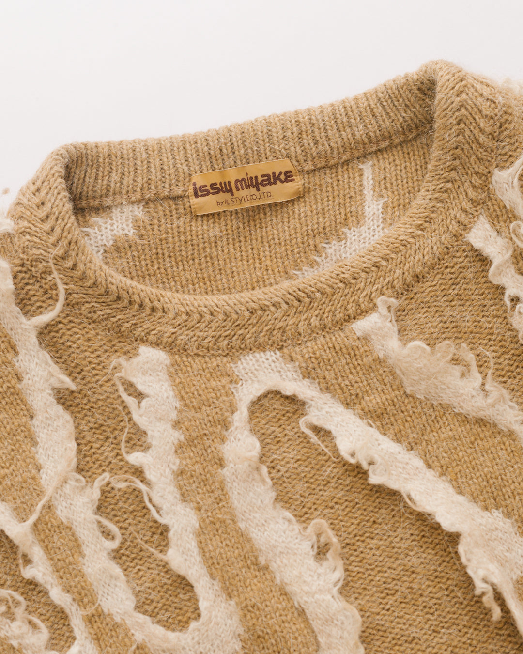 Issey Miyake Distressed Texture Wool Sweater