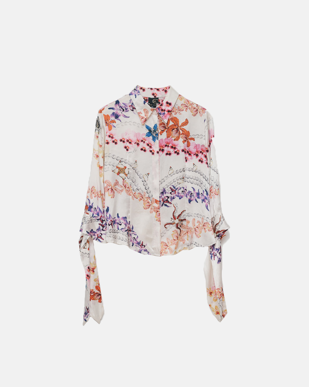 Just Cavalli Printed Silk Button Down Shirt