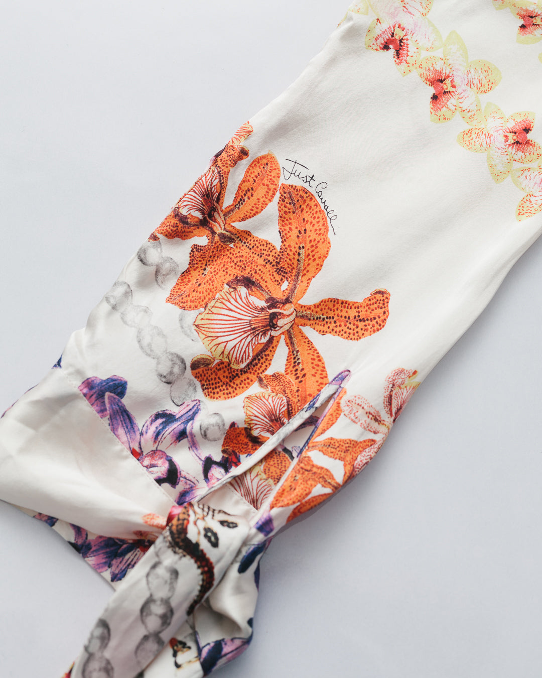 Just Cavalli Printed Silk Button Down Shirt