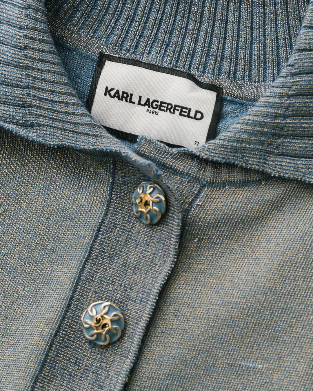 Karl Lagerfeld Dual Toned Polo Neck Tshirt