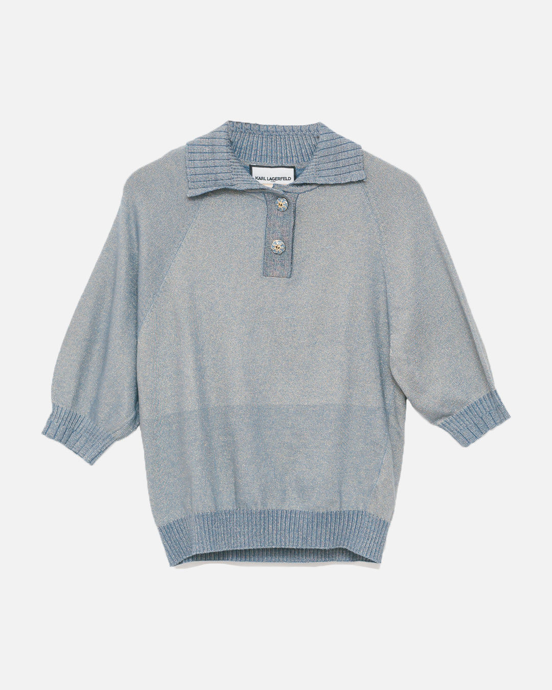 Karl Lagerfeld Dual Toned Polo Neck Tshirt