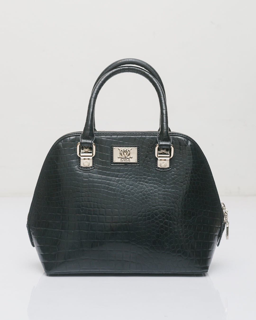 Love Moschino Croc Embossed Handheld Tote