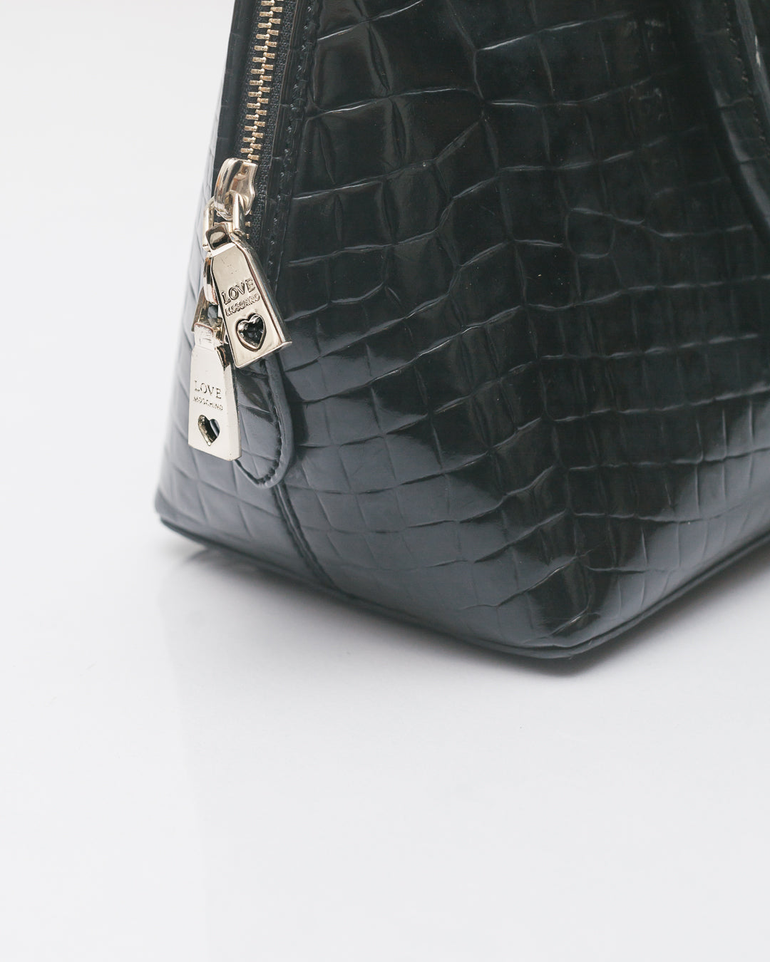 Love Moschino Croc Embossed Handheld Tote