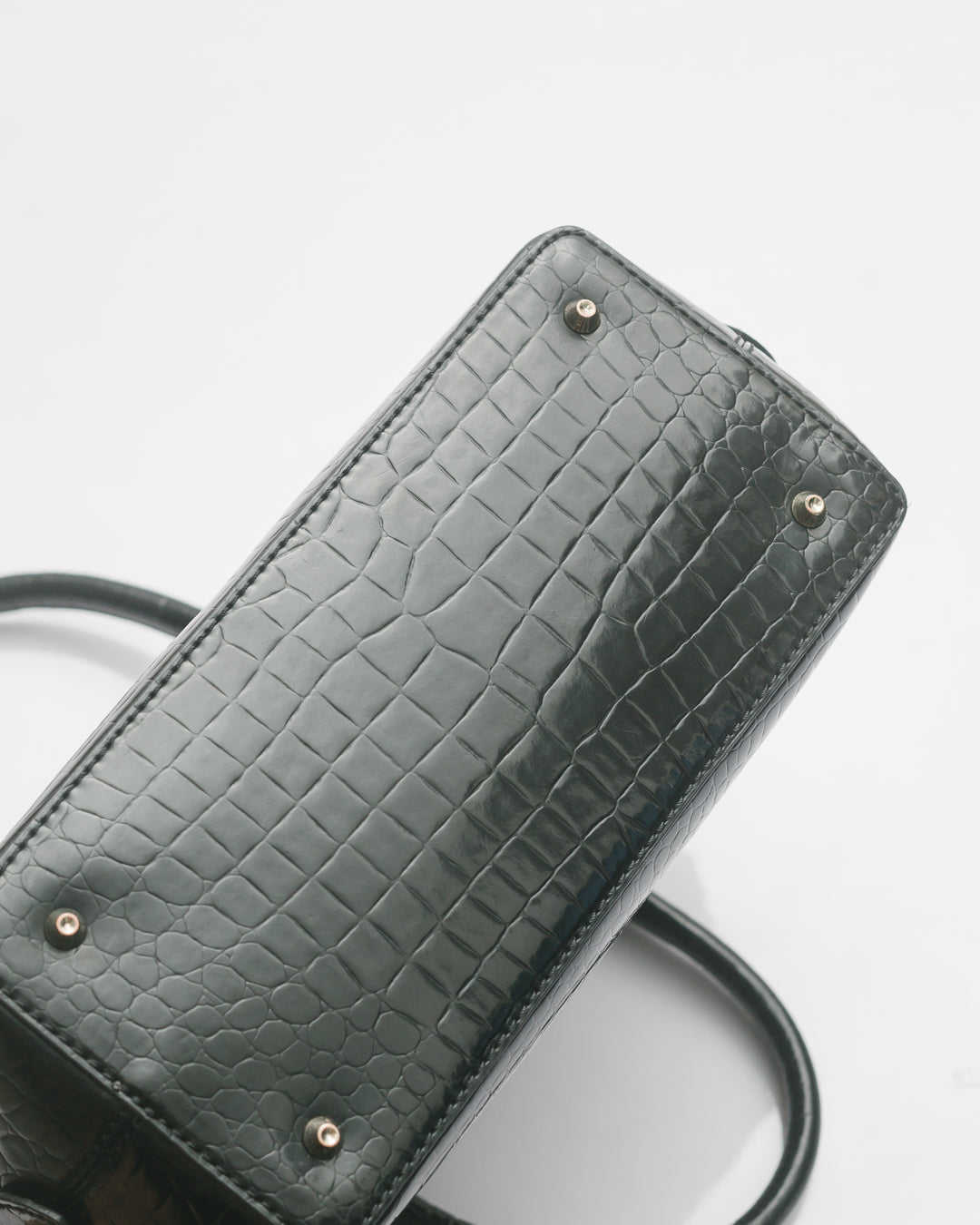 Love Moschino Croc Embossed Handheld Tote