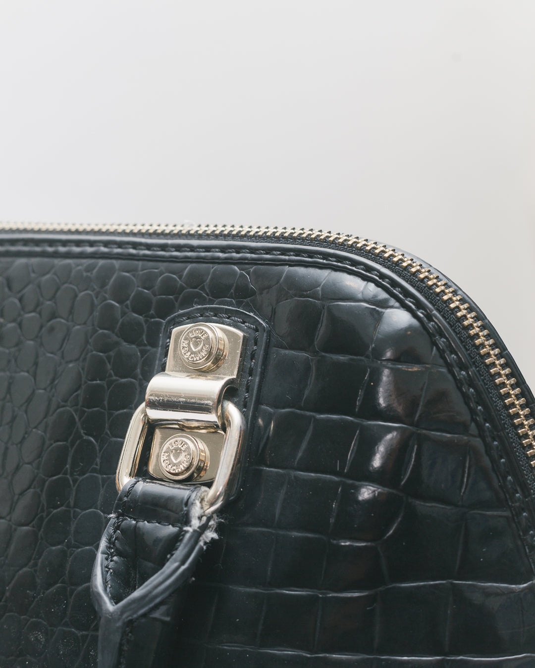 Love Moschino Croc Embossed Handheld Tote