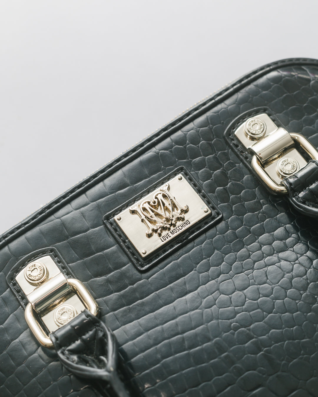Love Moschino Croc Embossed Handheld Tote