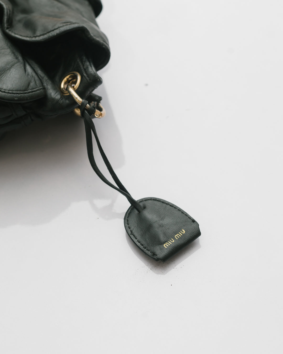 Miu miu matelasse coffer bag in black