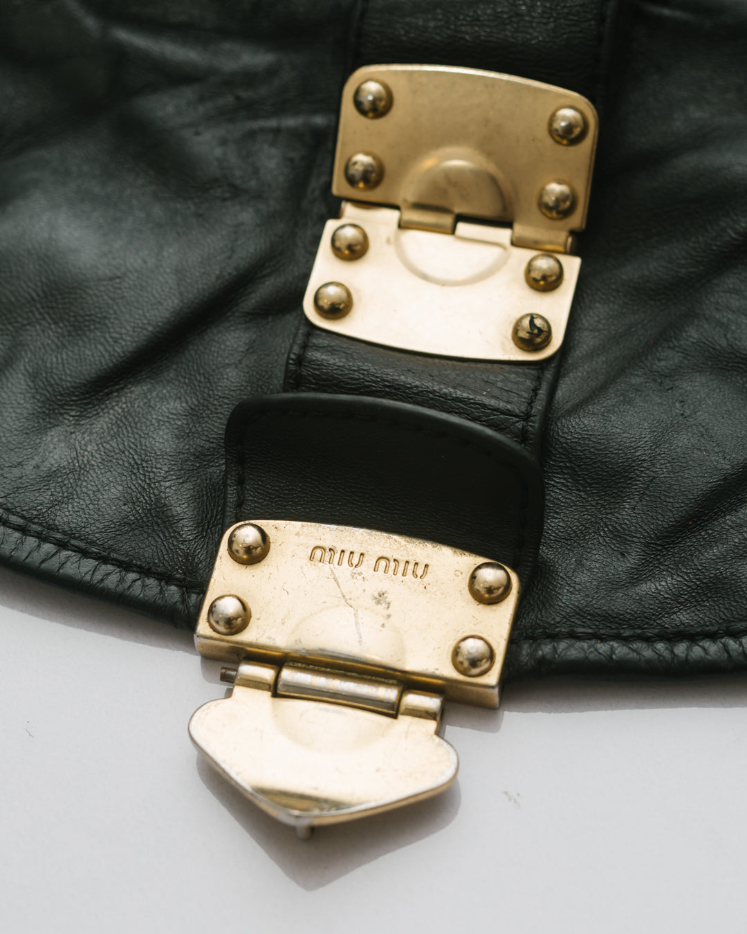 Miu miu matelasse coffer bag in black