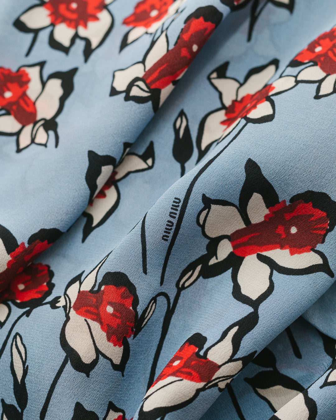 Miu Miu Printed Silk Top