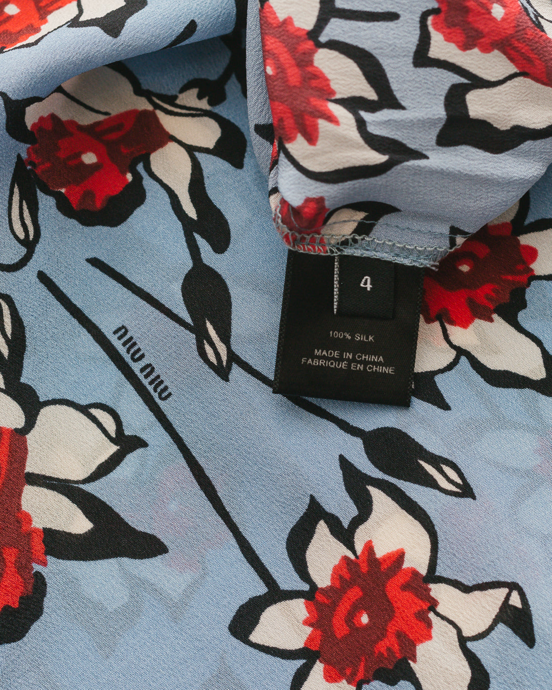 Miu Miu Printed Silk Top