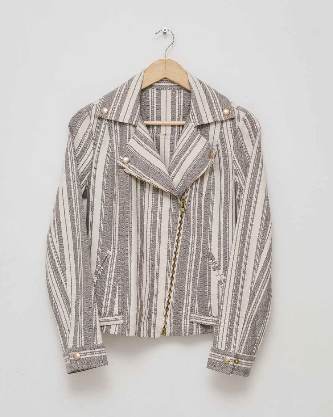 Moschino Jeans Striped Biker Jacket