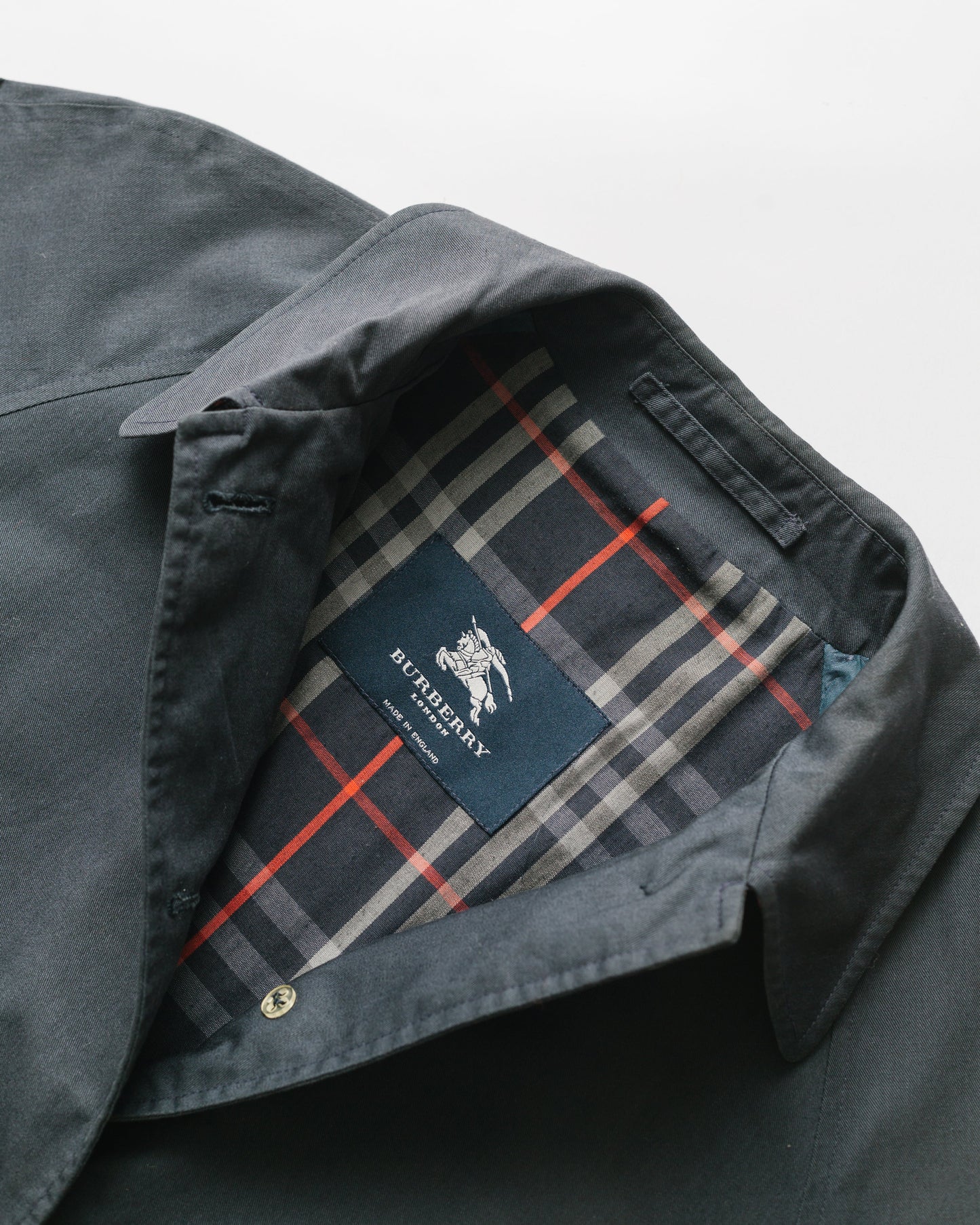 Navy check lined coat