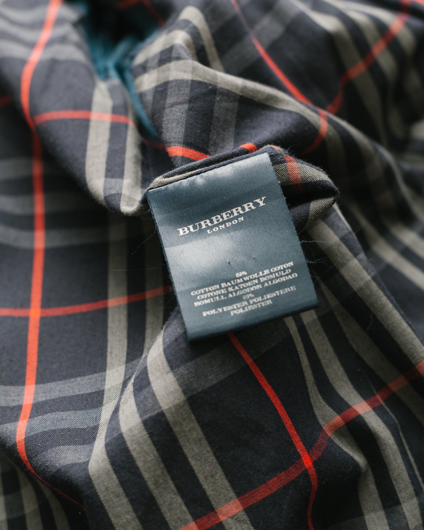 Navy check lined coat