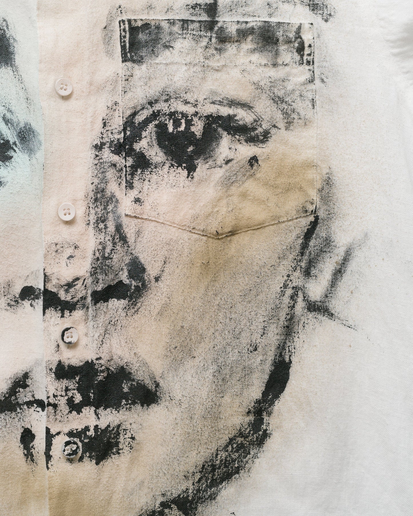 ‘No Feels’ Handpainted Portrait Button Down