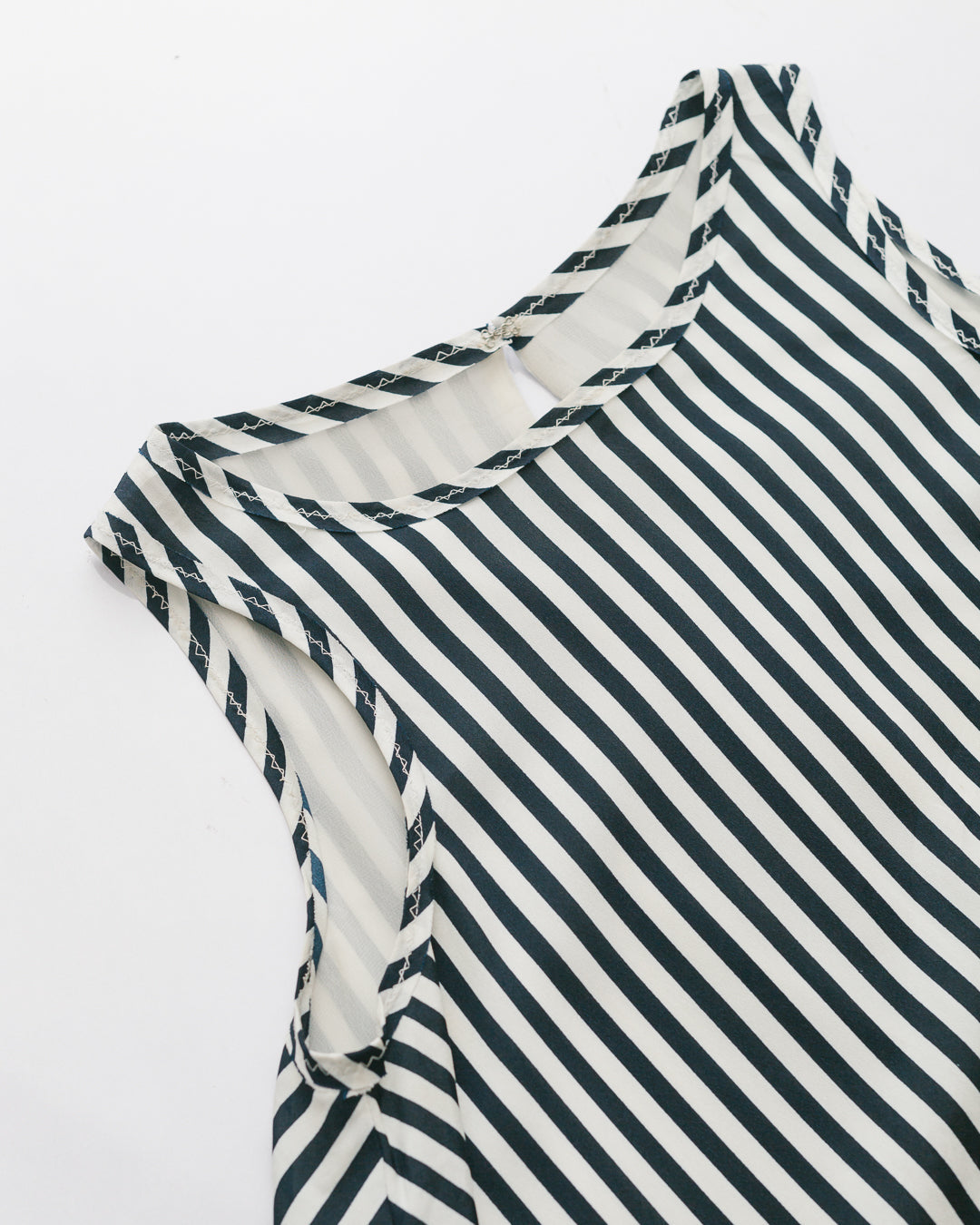 Prada Striped Flared Hem Top
