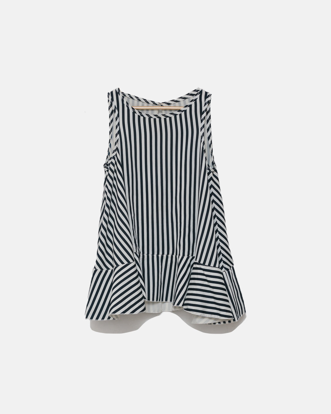 Prada Striped Flared Hem Top