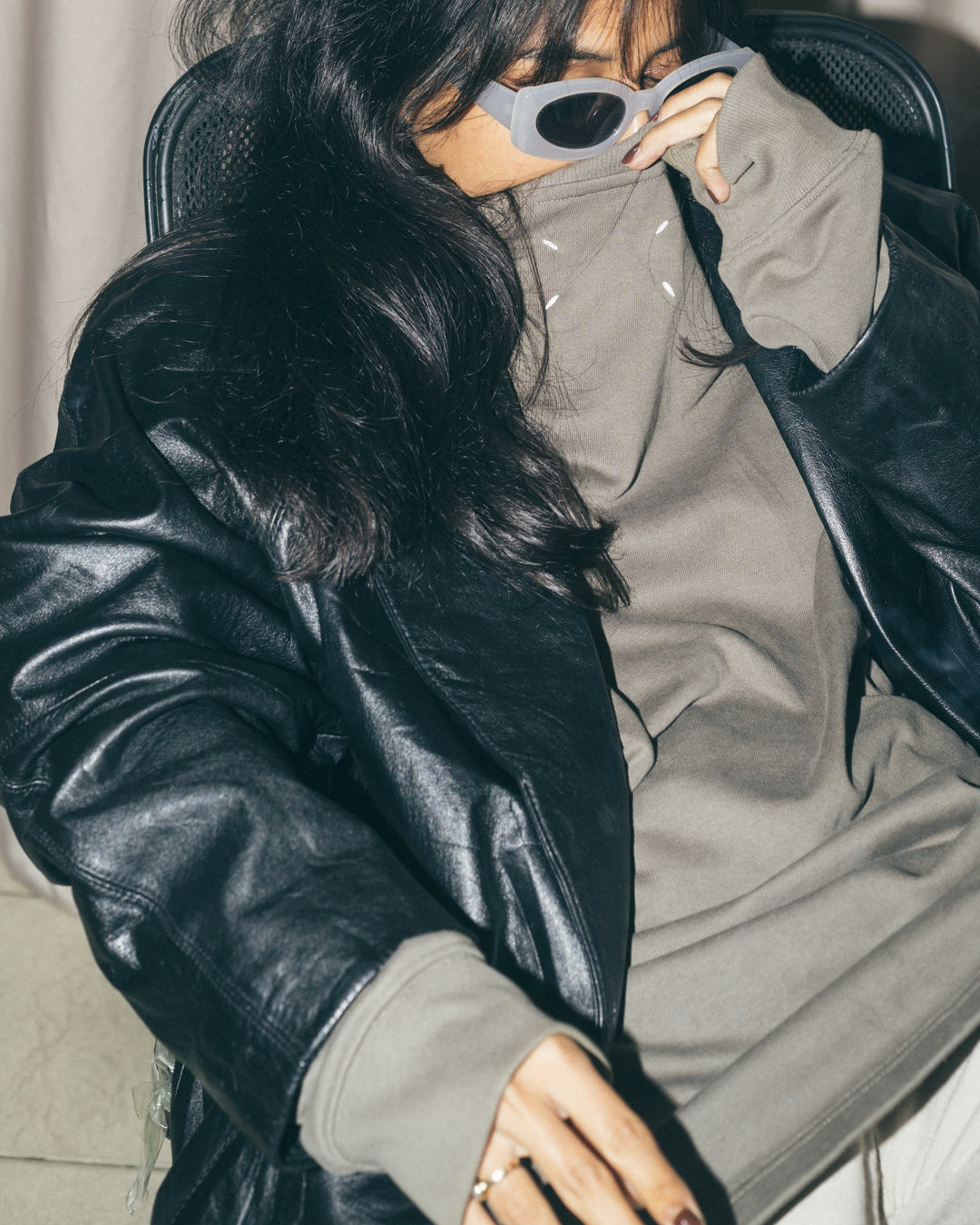 Pure Leather Long Line Jacket
