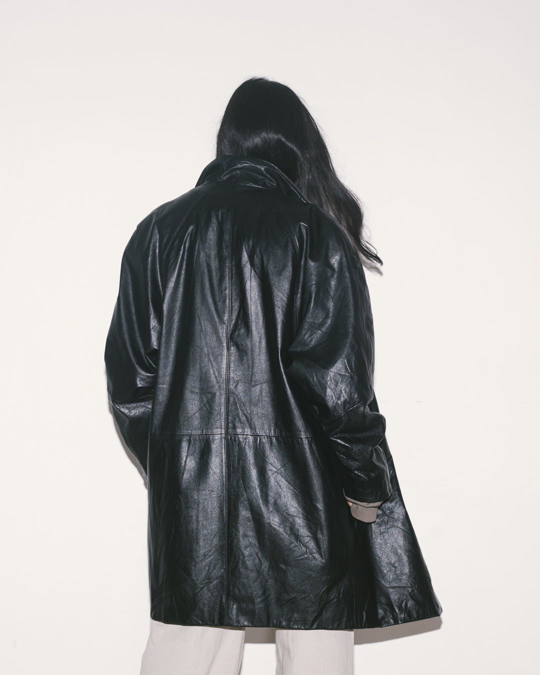 Pure Leather Long Line Jacket