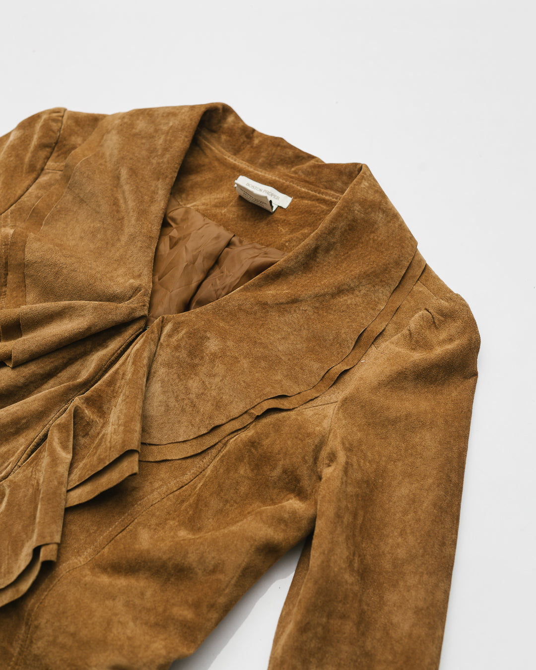 Pure Suede Ruffle Detail Jacket