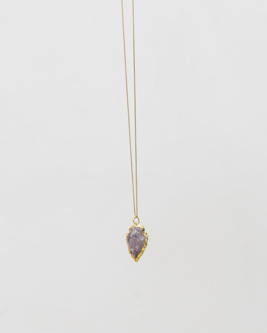 Raw Amethyst Gilded Pendant