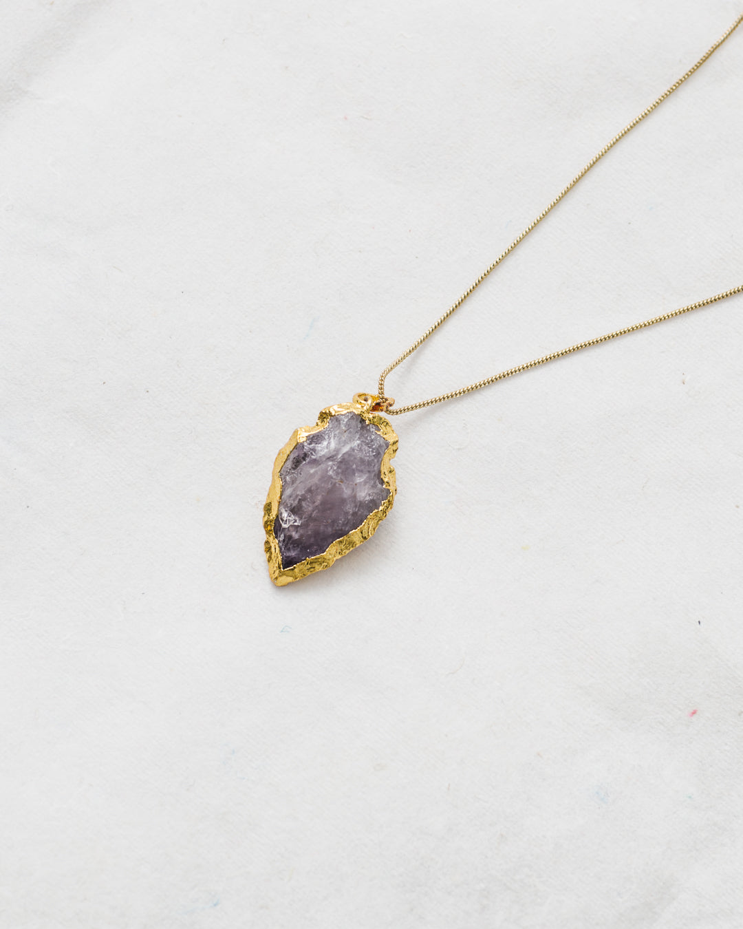 Raw Amethyst Gilded Pendant