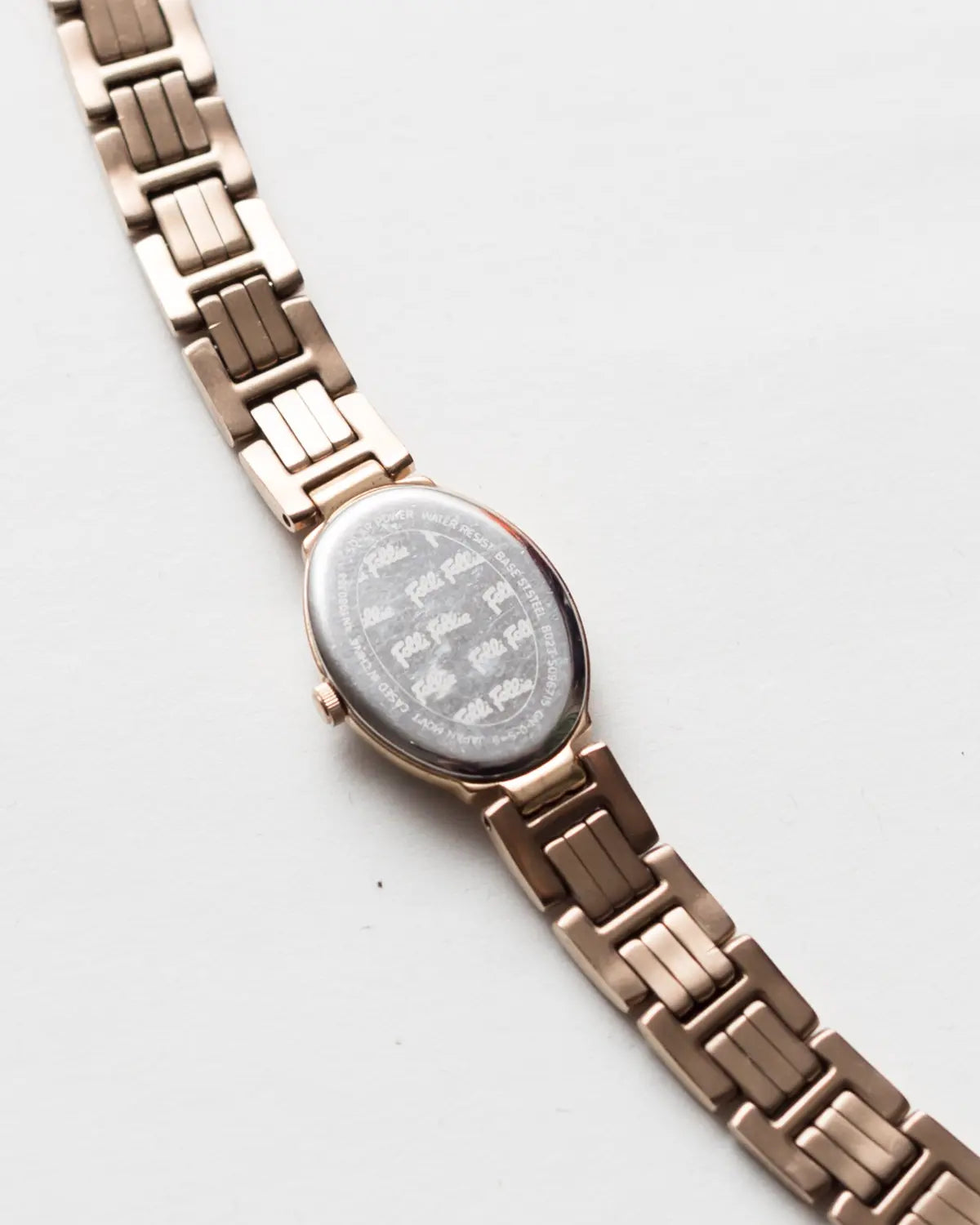 Quartz rose gold follie with mop dial watch