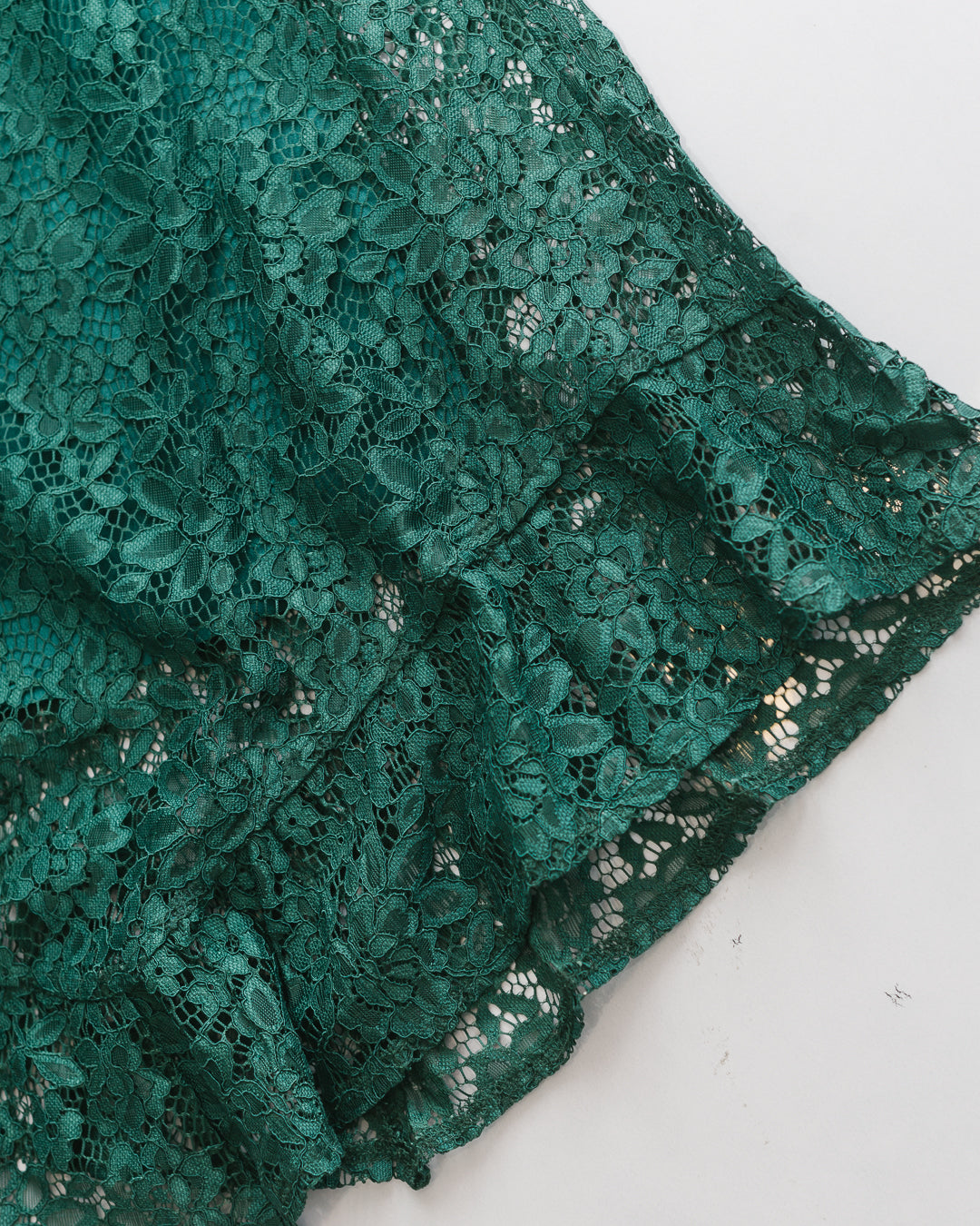Saint Laurent Emerald Lace Midi Dress
