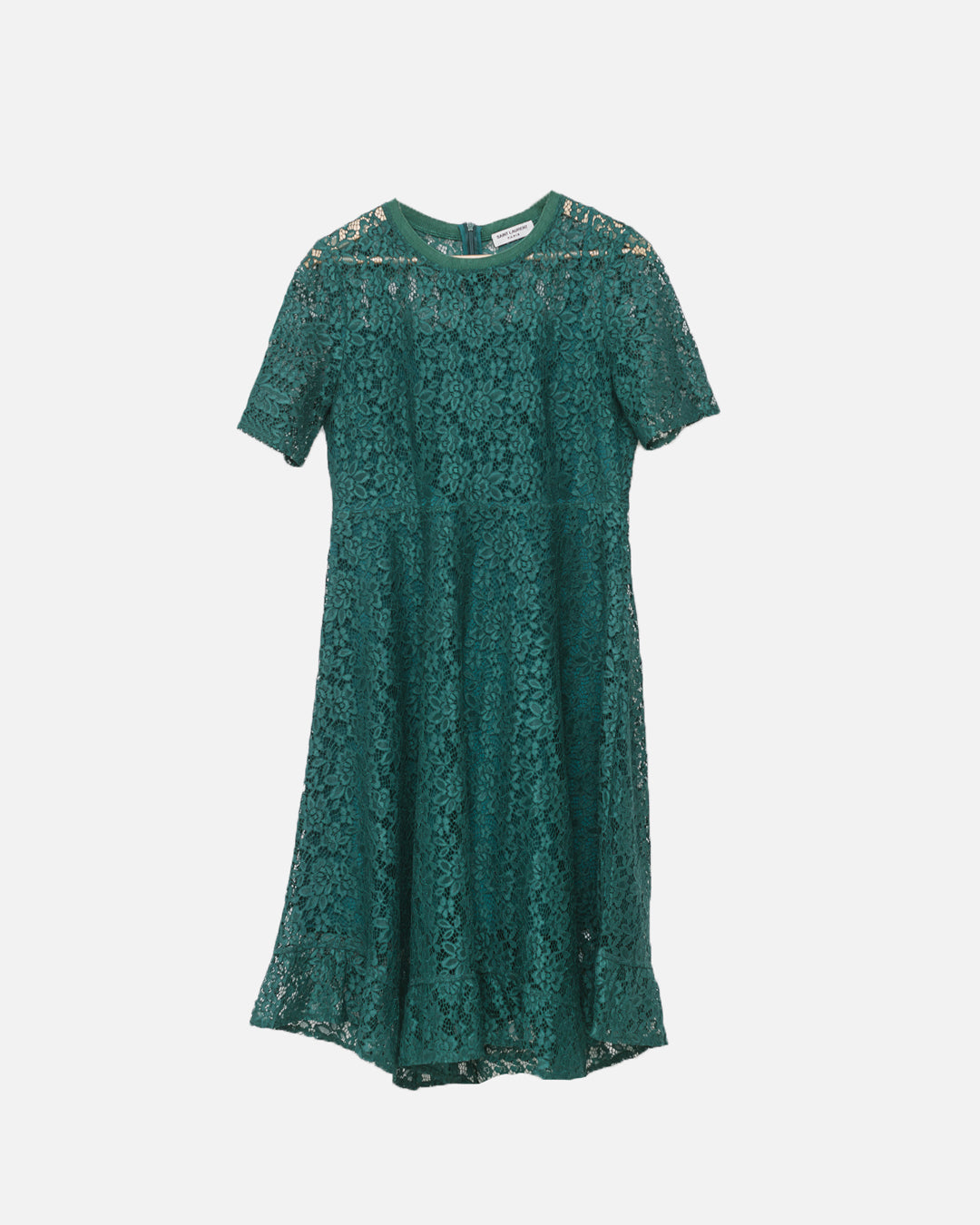 Saint Laurent Emerald Lace Midi Dress
