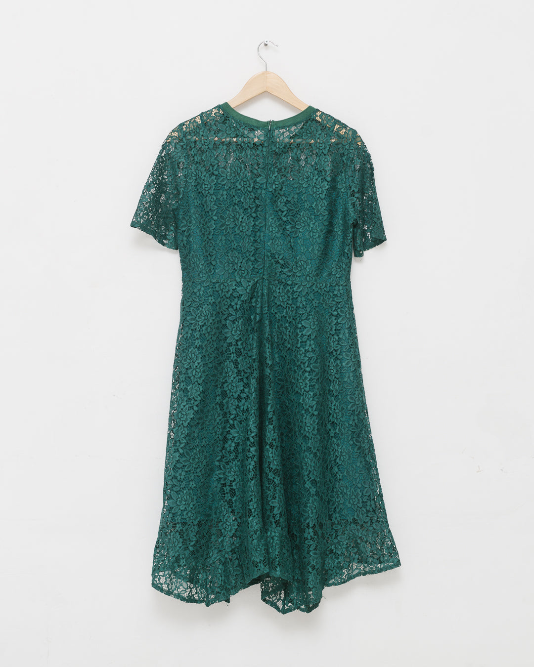 Saint Laurent Emerald Lace Midi Dress