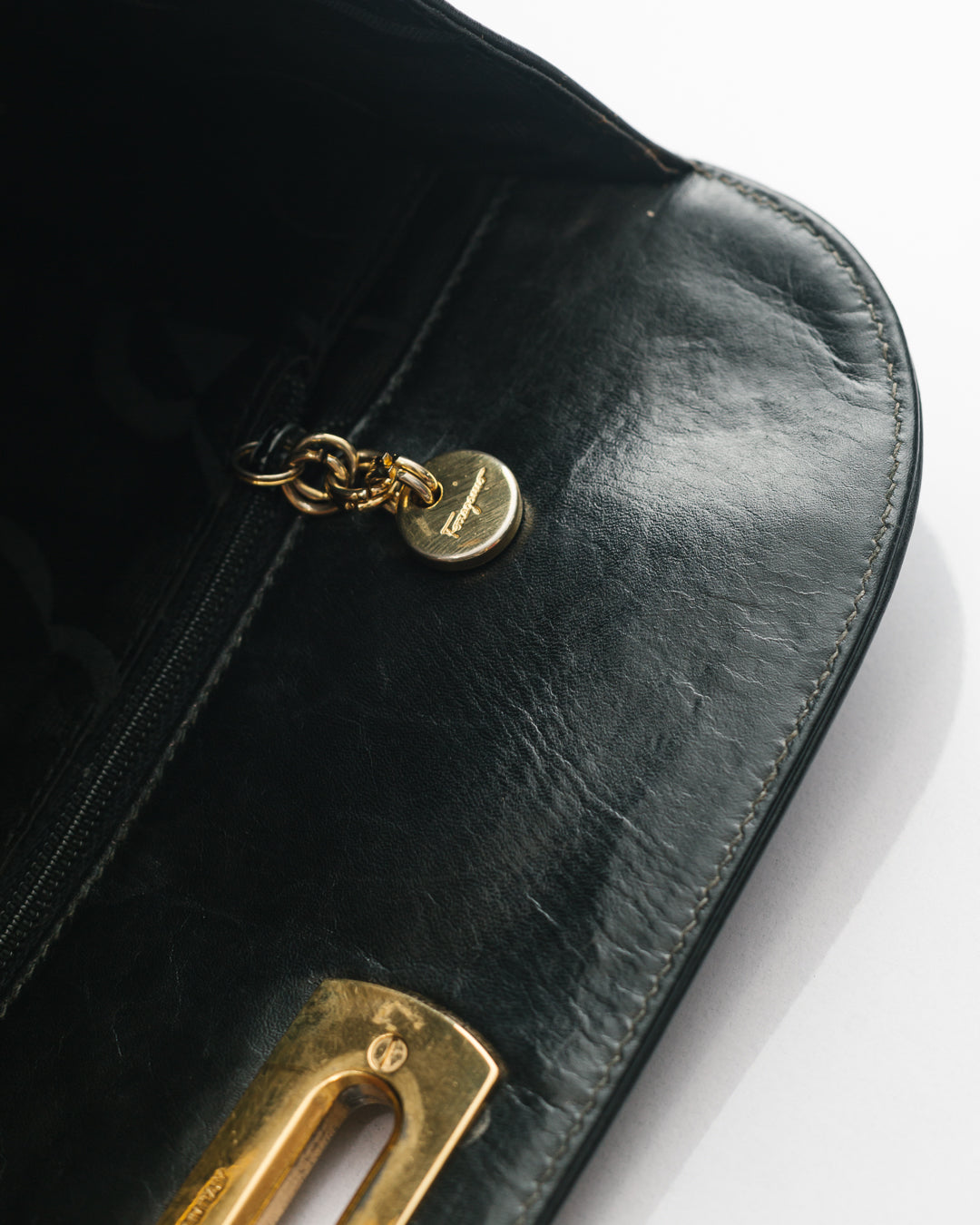 Salvatore Ferragamo Gancini Clutch in Black