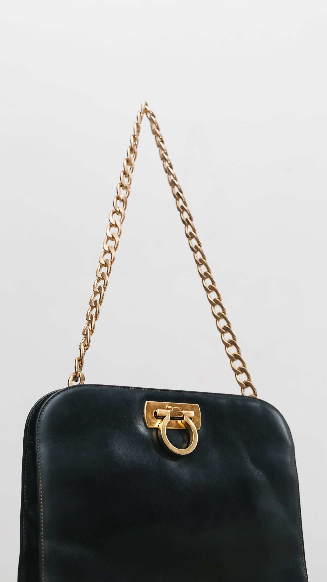 Salvatore Ferragamo Gancini Clutch in Black