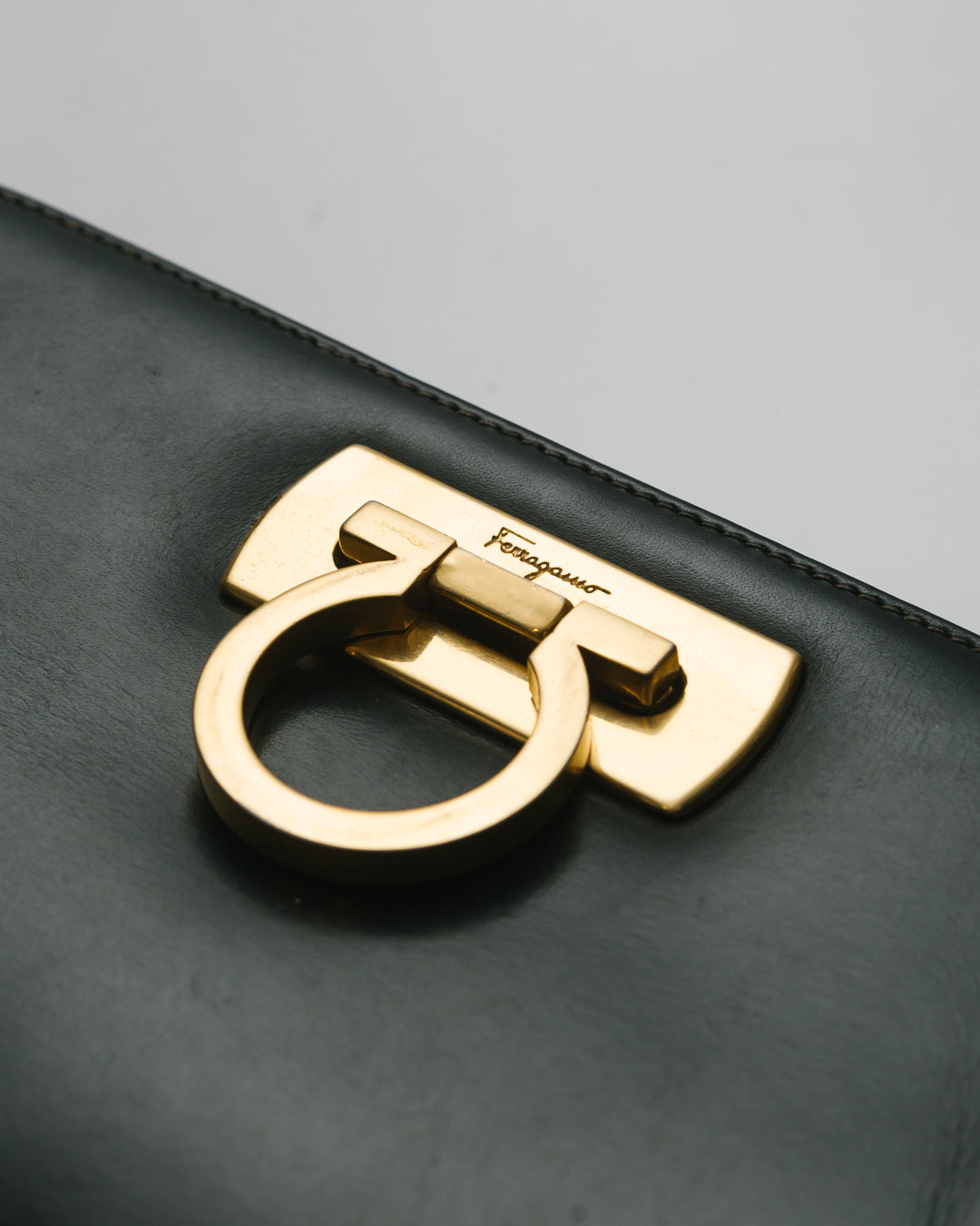 Salvatore Ferragamo Gancini Clutch in Black