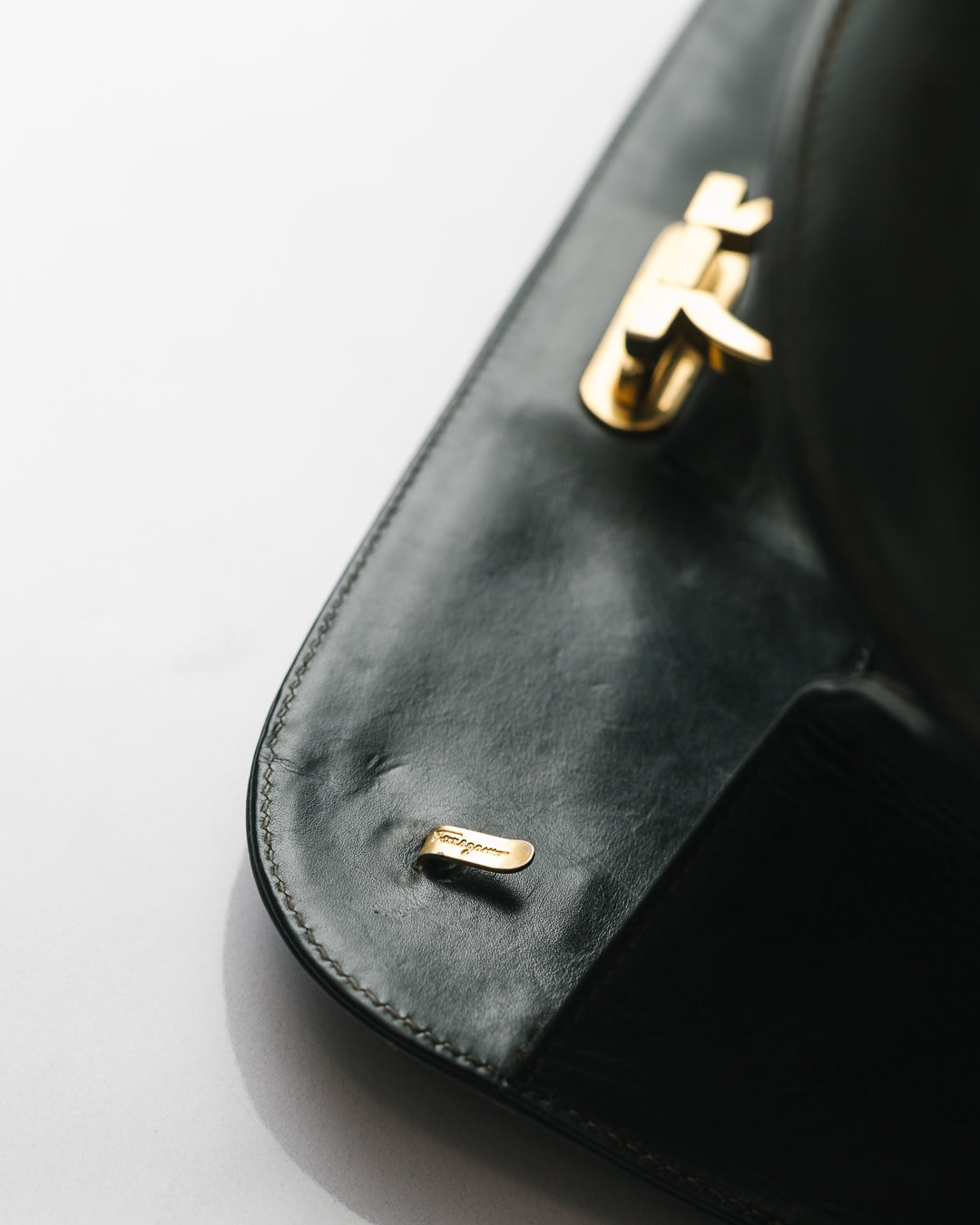 Salvatore Ferragamo Gancini Clutch in Black