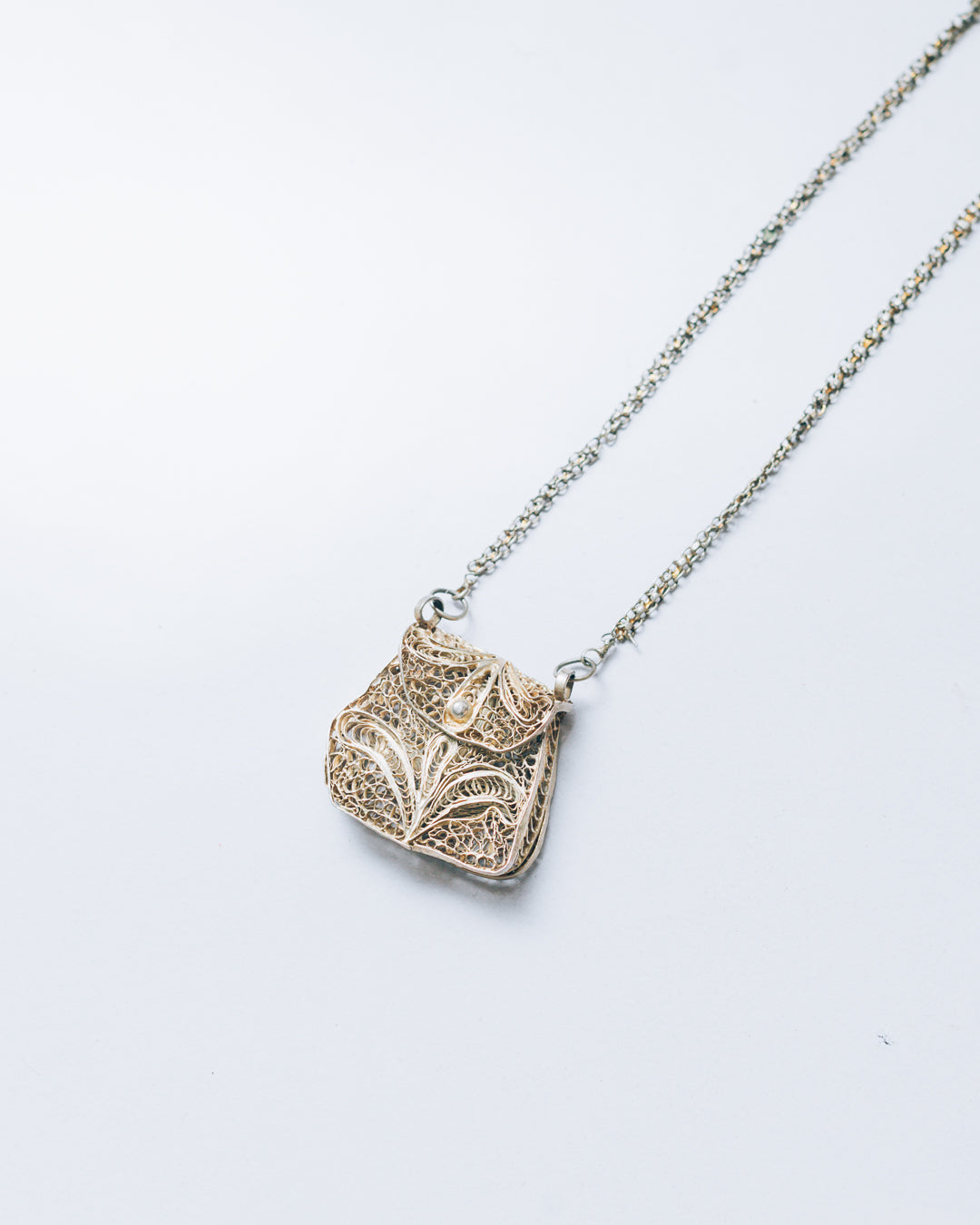Silver Filigree Micro Bag