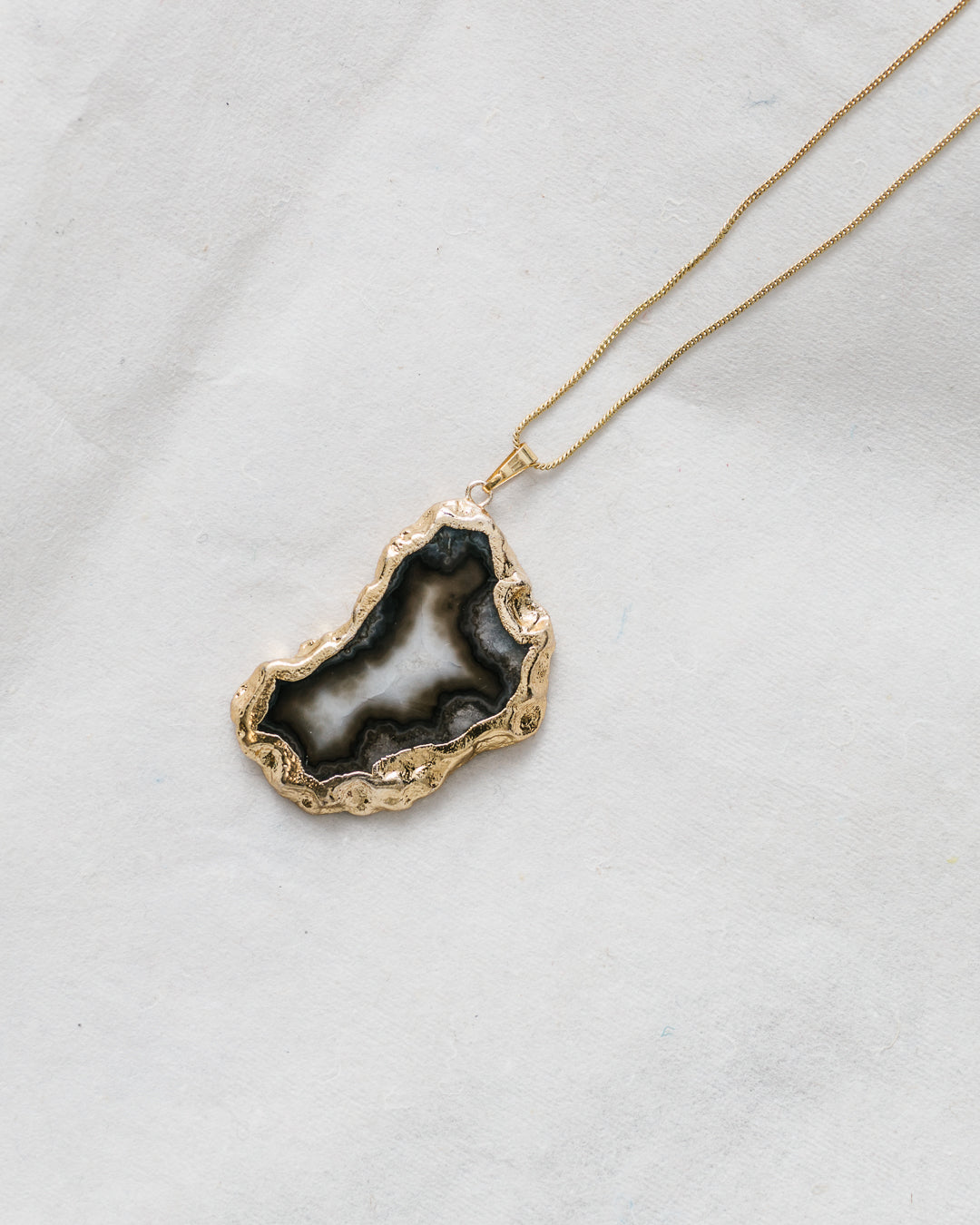 Solar Quartz Gilded Pendant