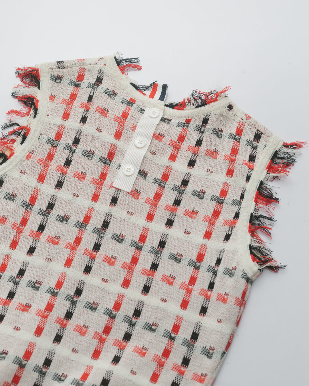 Thom Browne Sleeveless Fringe Detail Knit Dress