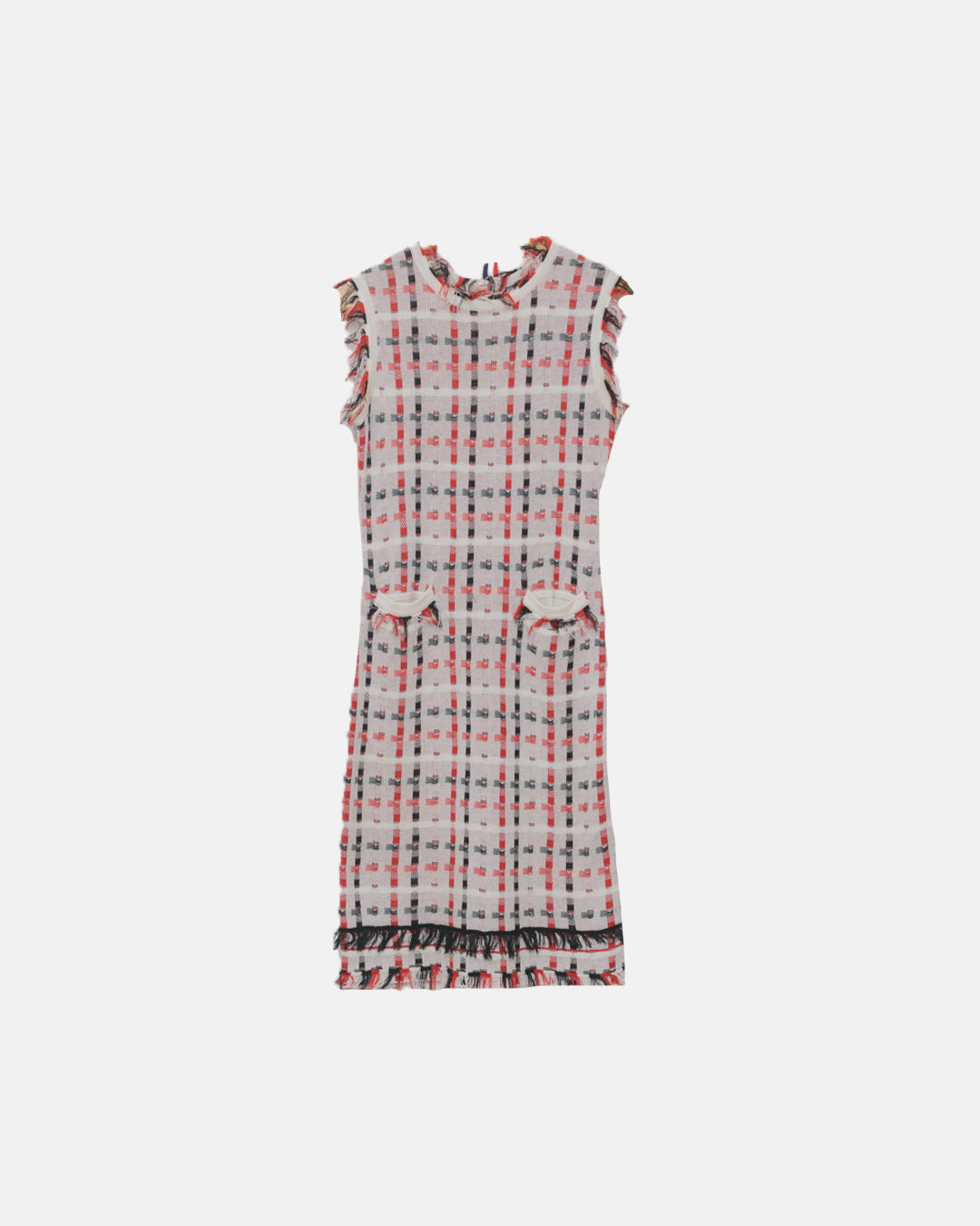 Thom Browne Sleeveless Fringe Detail Knit Dress