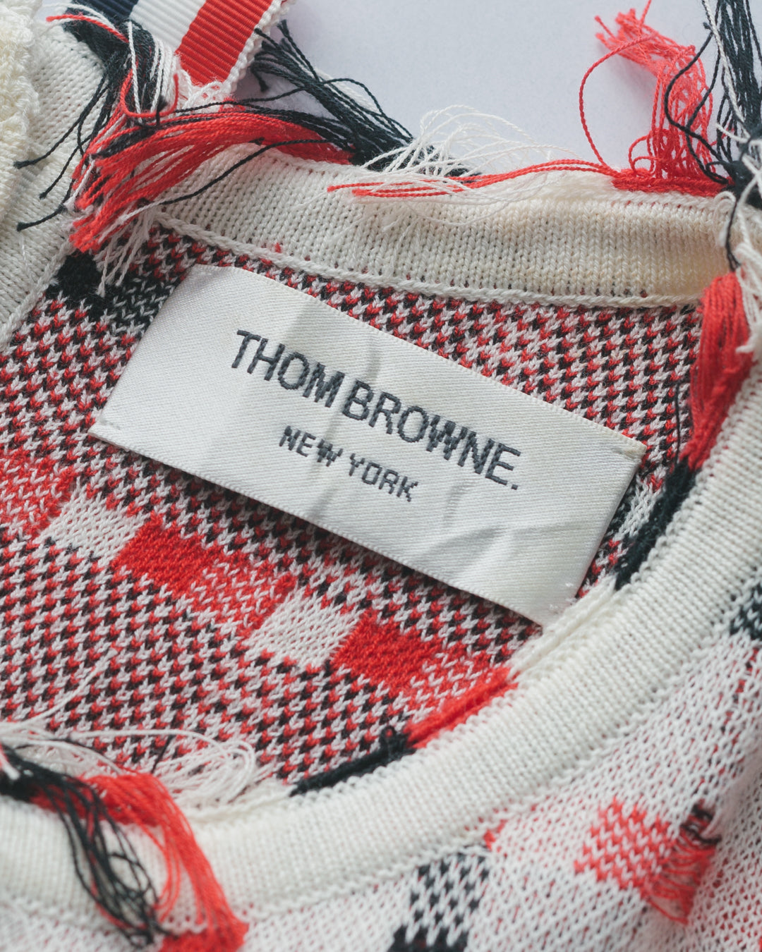 Thom Browne Sleeveless Fringe Detail Knit Dress