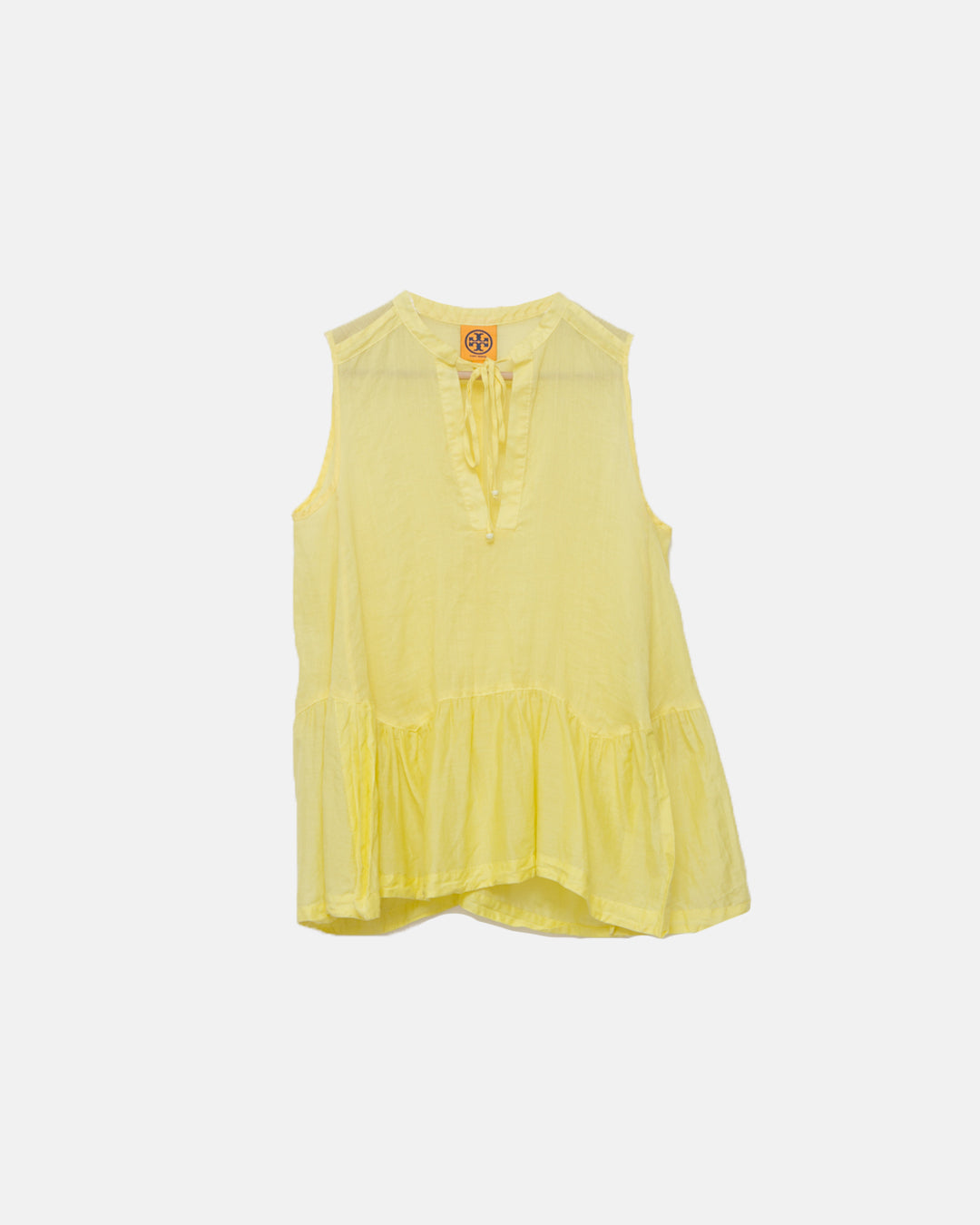 Tory Burch Canary Yellow Sheer Top