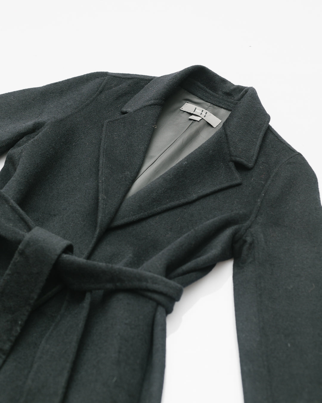 Vera Wang Minimalist Belted Wool Coat
