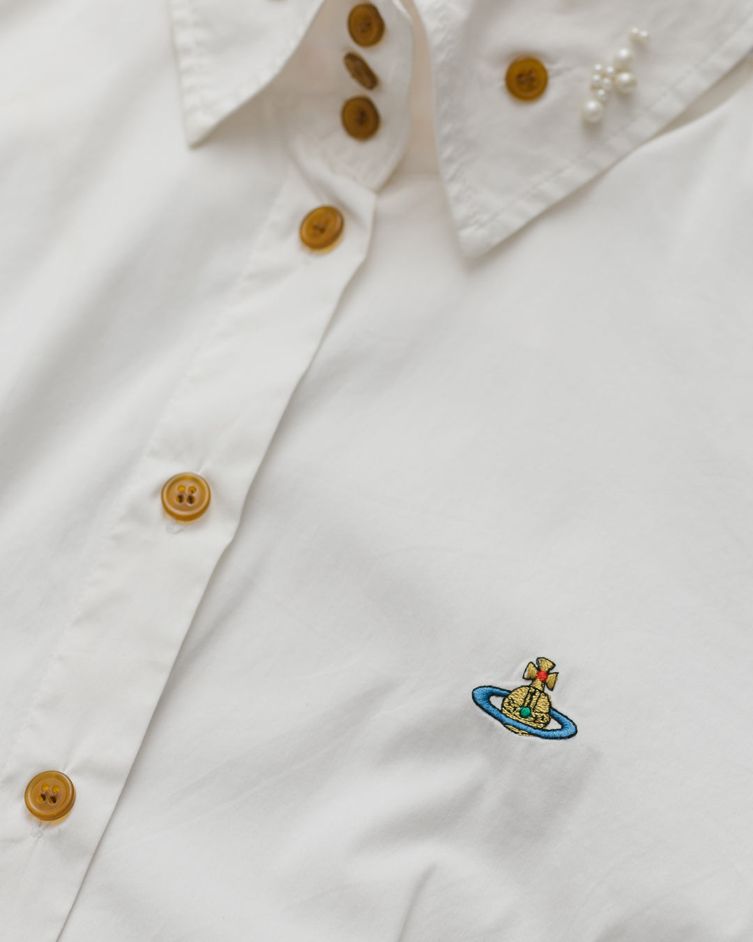 Vivienne Westwood Upcycled Button Down with Pearls