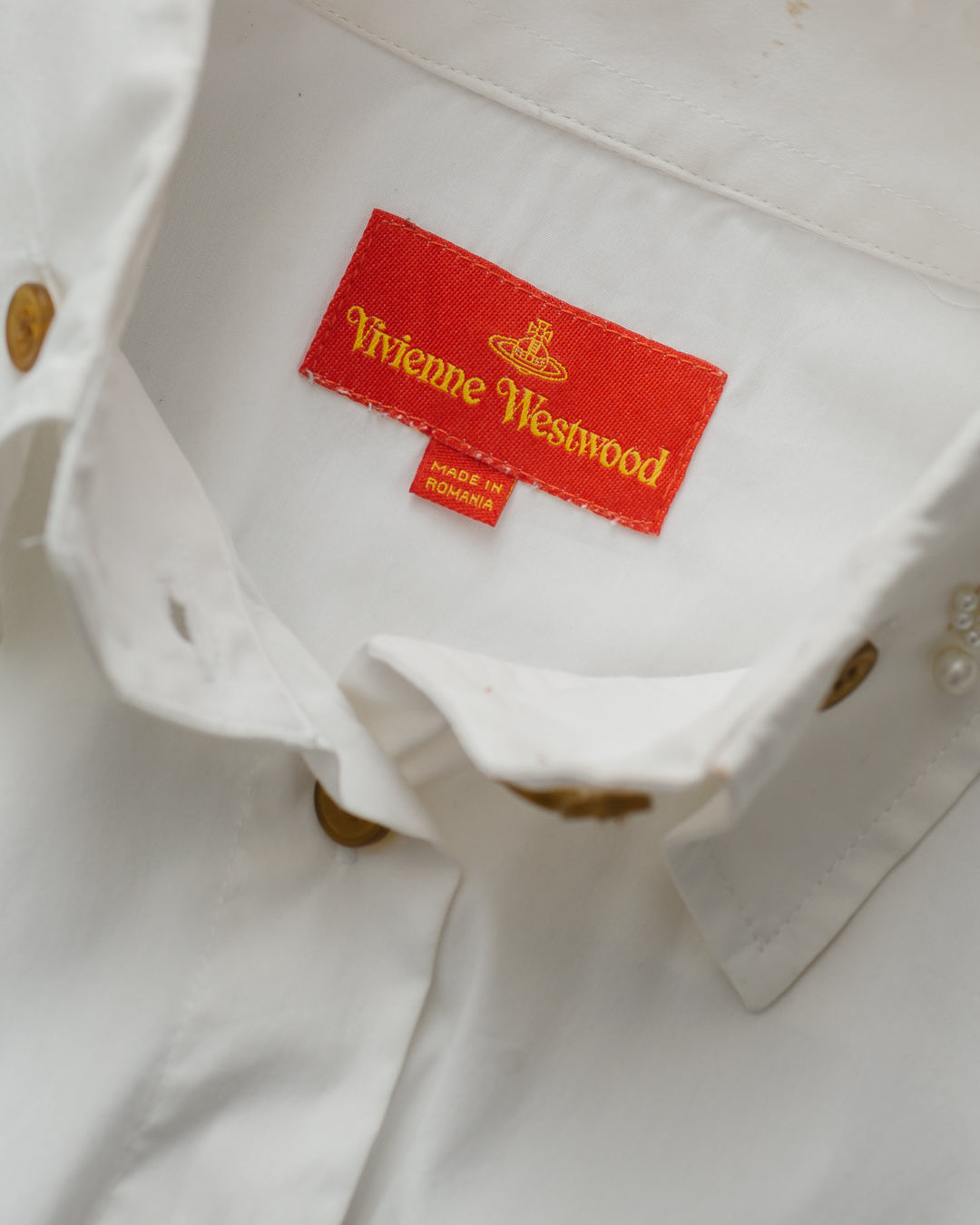 Vivienne Westwood Upcycled Button Down with Pearls