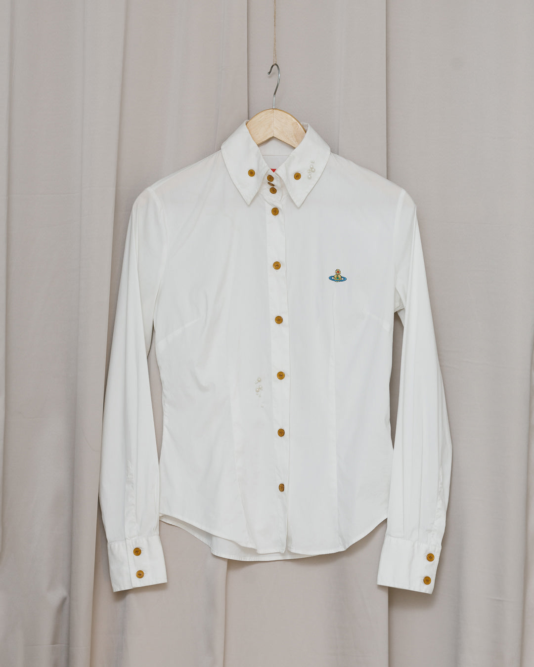 Vivienne Westwood Upcycled Button Down with Pearls