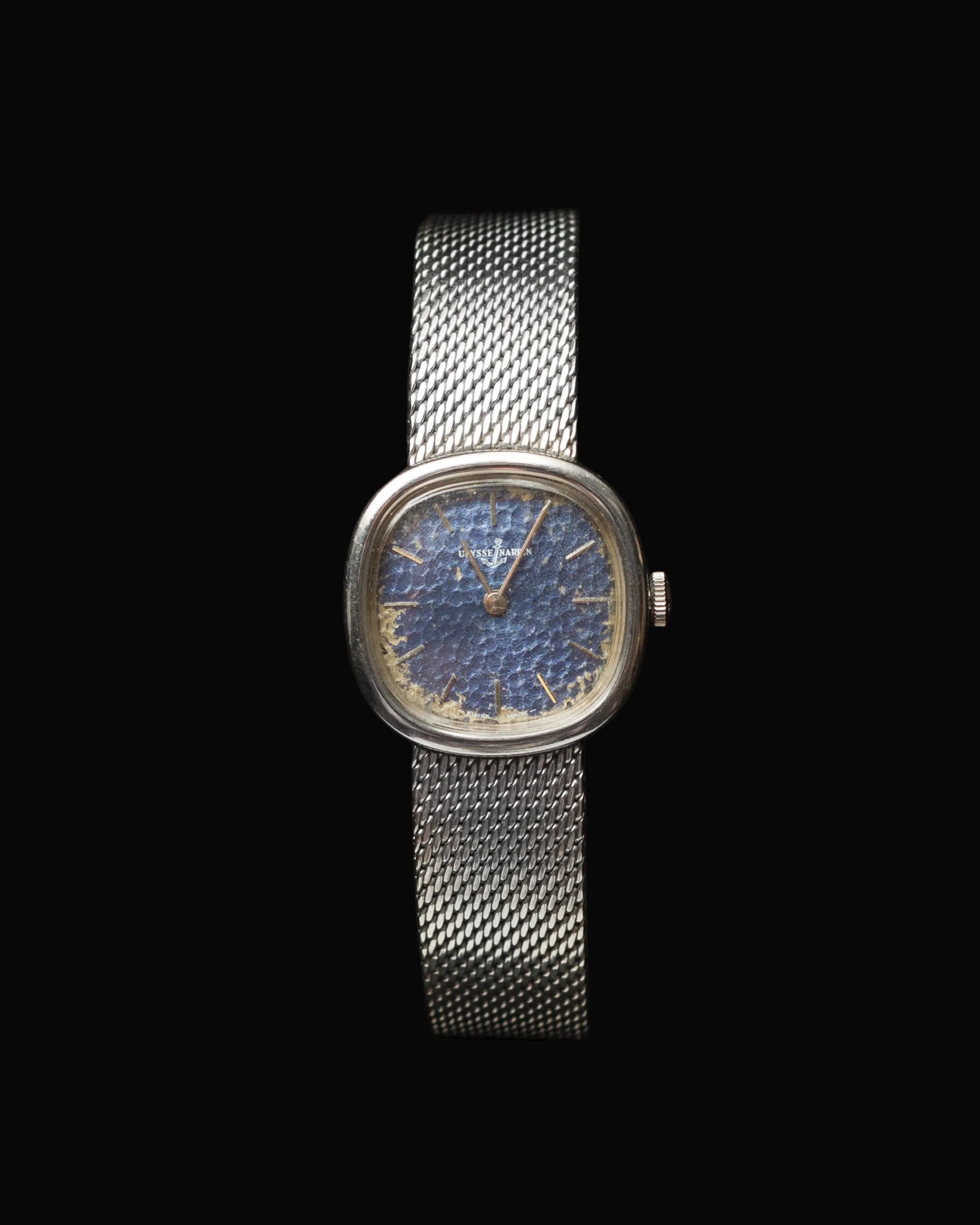 Rare 70s Ulysse Nardin Hand Wound Hammered Dial