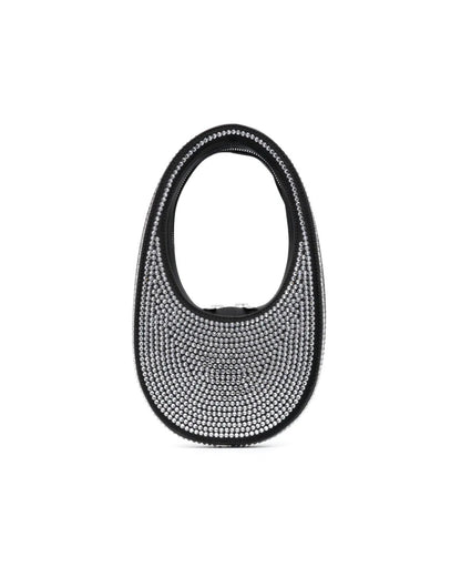 Chic Coperni Crystal Embellished Mini Swipe Bag Black - Pre-Owned Luxury Handbag