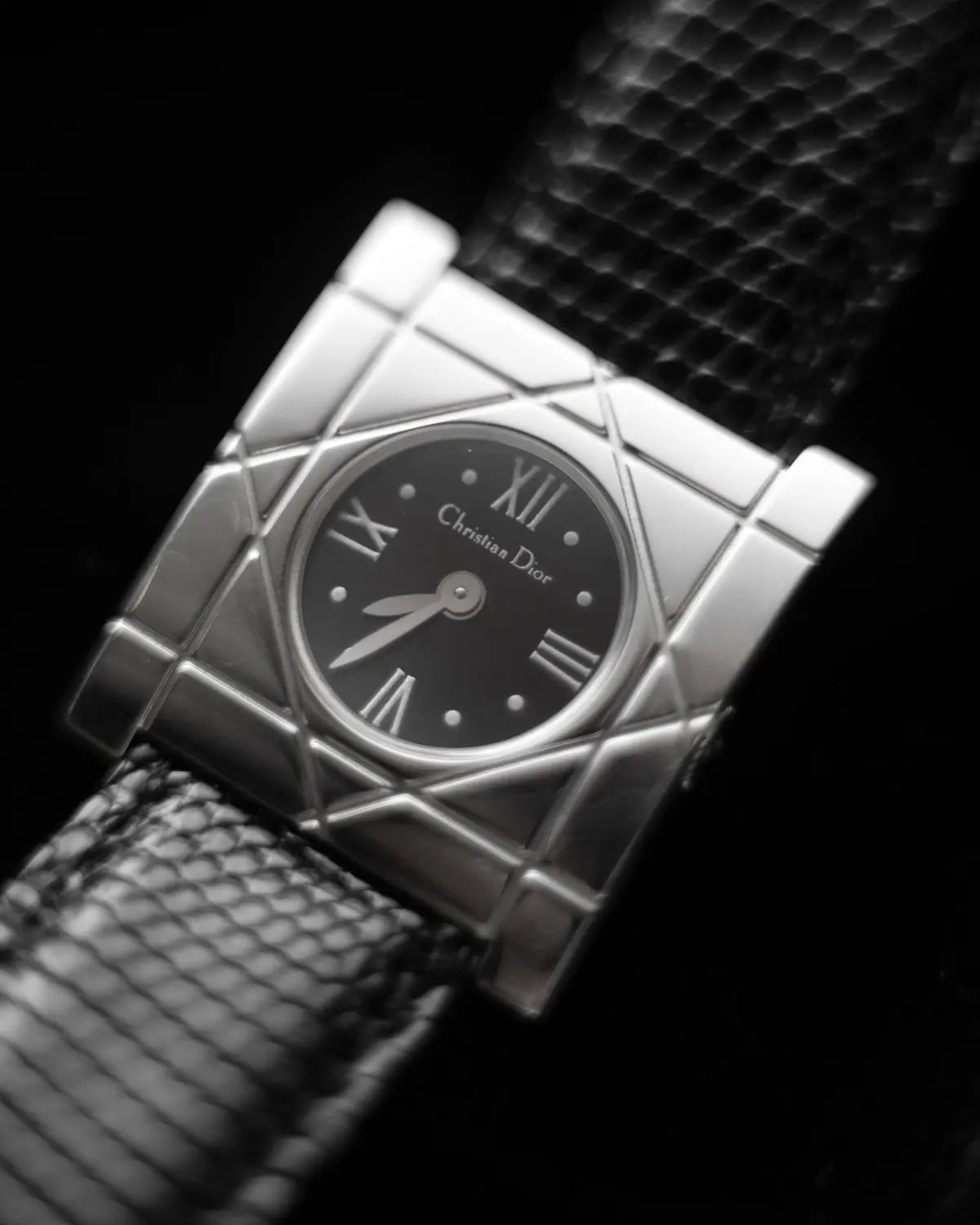 Christian dior 90s vintage cool carre in lizard skin