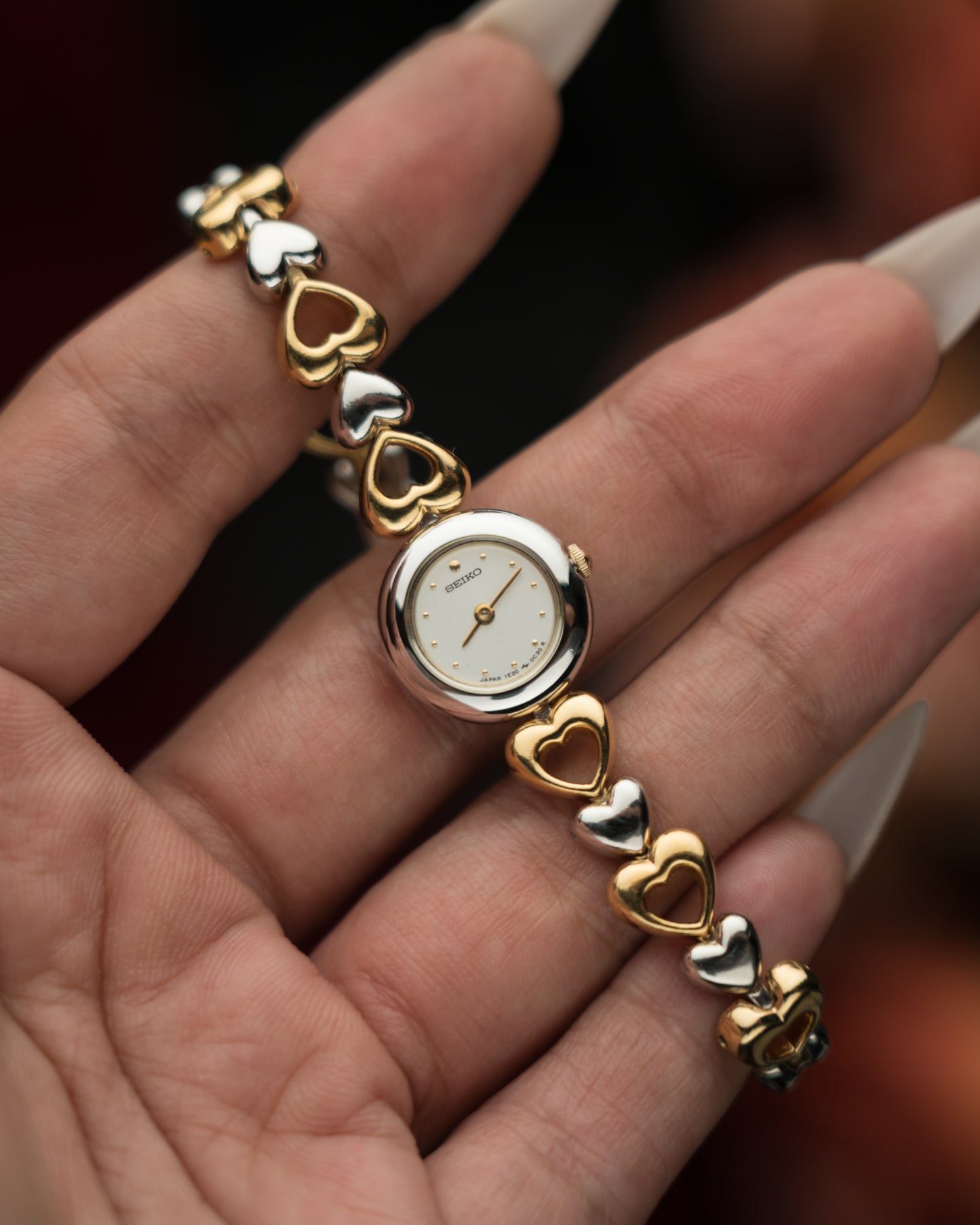 1990s Vintage Seiko Dual Toned Hearts